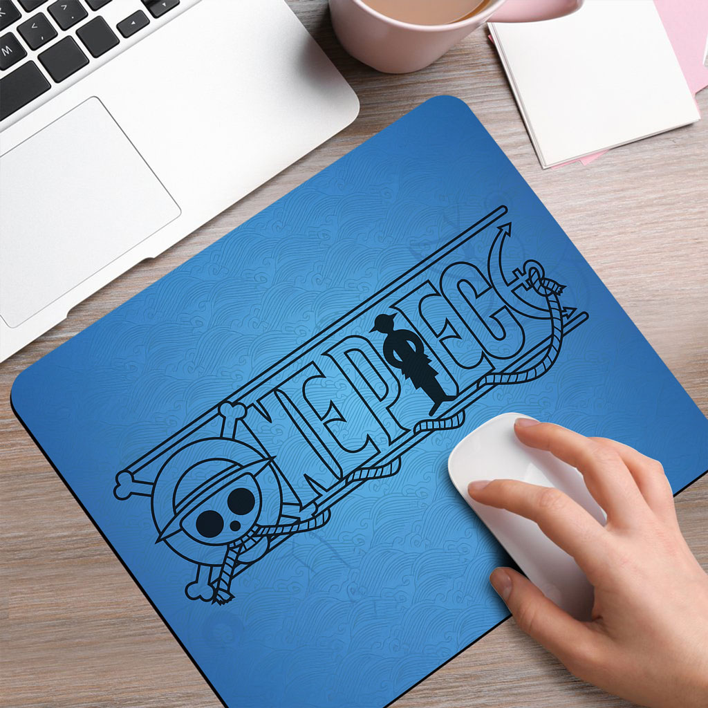 Blue One Piece Logo Mouse Pad – XL Desk Mat | Neko Mouse Pads 8 Blue One Piece Logo Mouse Pad – XL Desk Mat 3