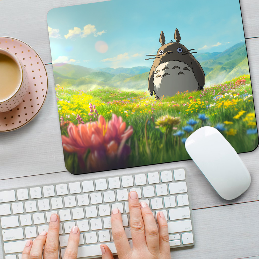 Ghibli Totoro Flower Meadow Mouse Pad Desk Mat Small-2XL 8 Ghibli Totoro Flower Meadow Mouse Pad Desk Mat Small