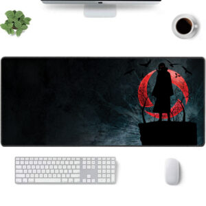 Naruto Anime Desk Mat Itachi Uchiha Red Moon Sharingan Design