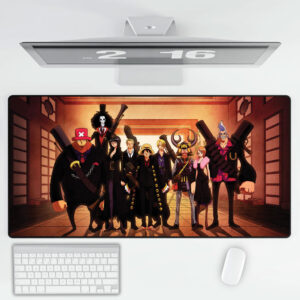 One Piece Anime Desk Mat Straw Hat Crew Black Suit Design