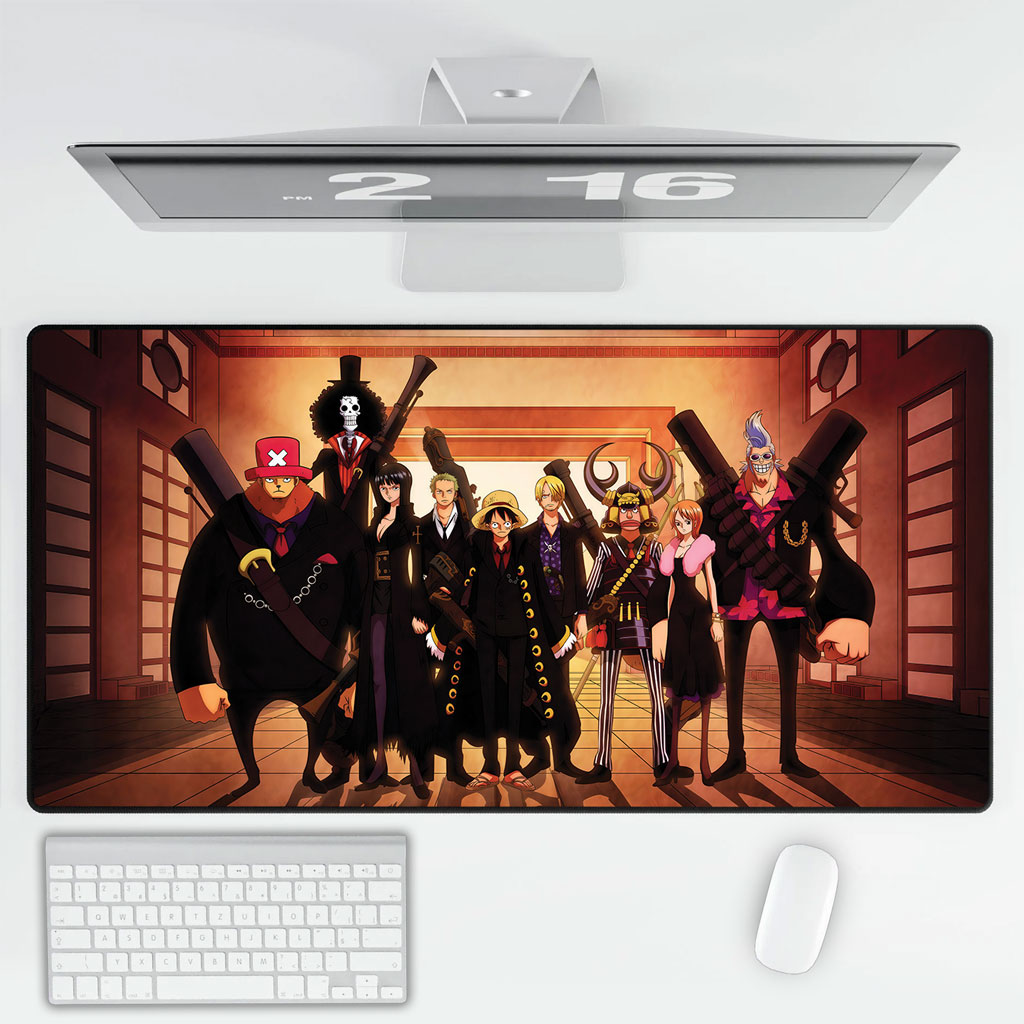One Piece Anime Desk Mat Straw Hat Crew Black Suit Design 5 One Piece Anime Desk Mat Straw Hat Crew Black Suit Design