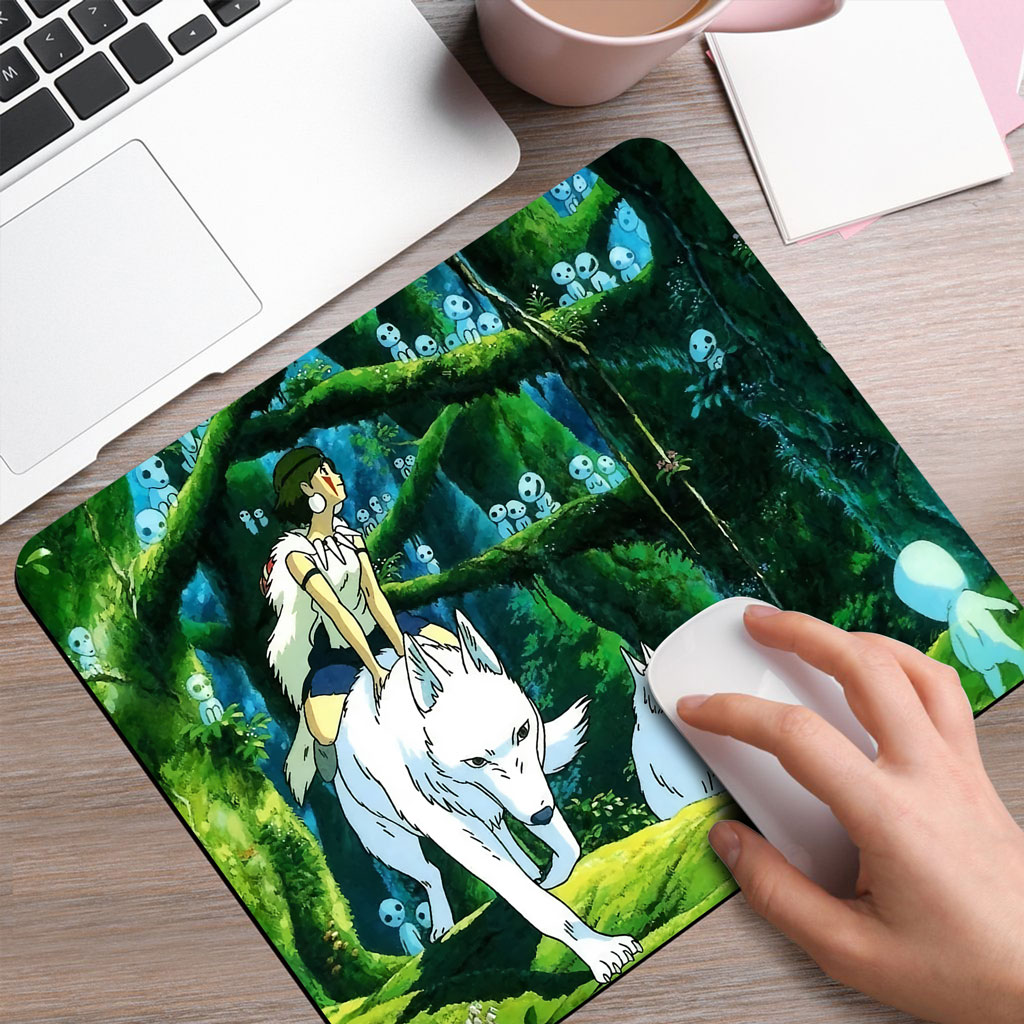 Princess Mononoke Mouse Pad – San & Wolves Forest Scene 6 Princess Mononoke Mouse Pad – San & Wolves Forest Scene