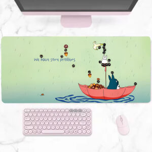 Studio Ghibli Totoro Umbrella Boat & Soot Sprites Desk Mat