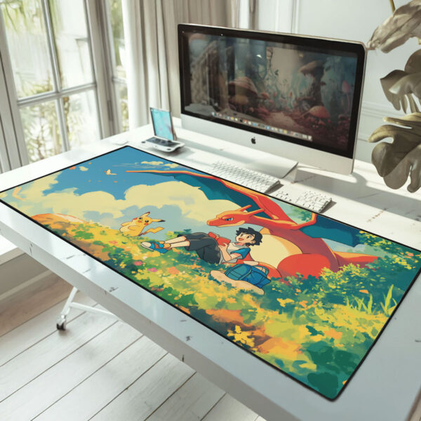Ash Pikachu Charizard Desk Mat Gaming Mouse Pad 3