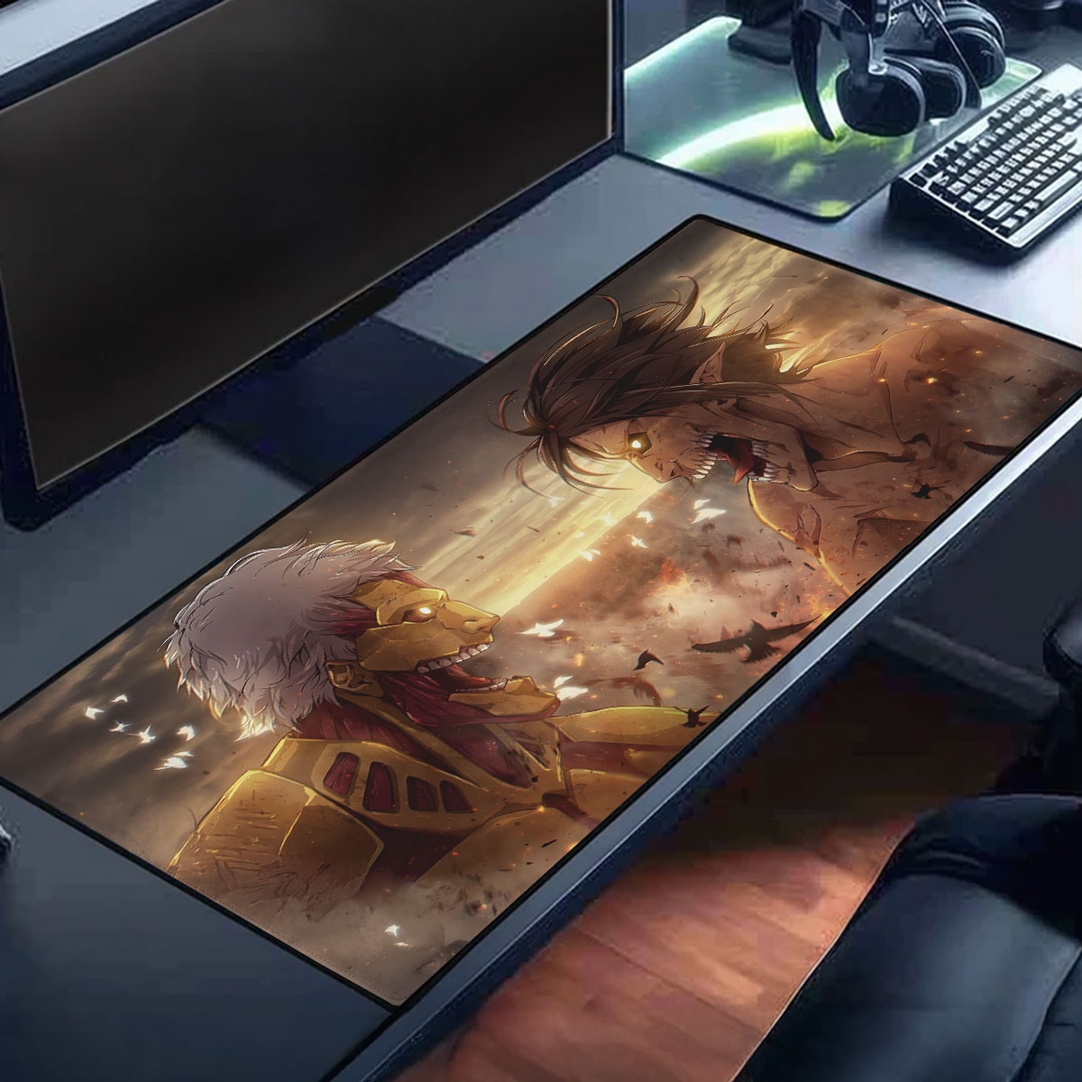 Attack on Titan Eren vs Armored Titan Desk Mat 4