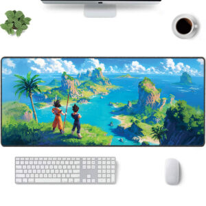 Dragon Ball Anime Desk Mat Goku and Vegeta Ocean View Design