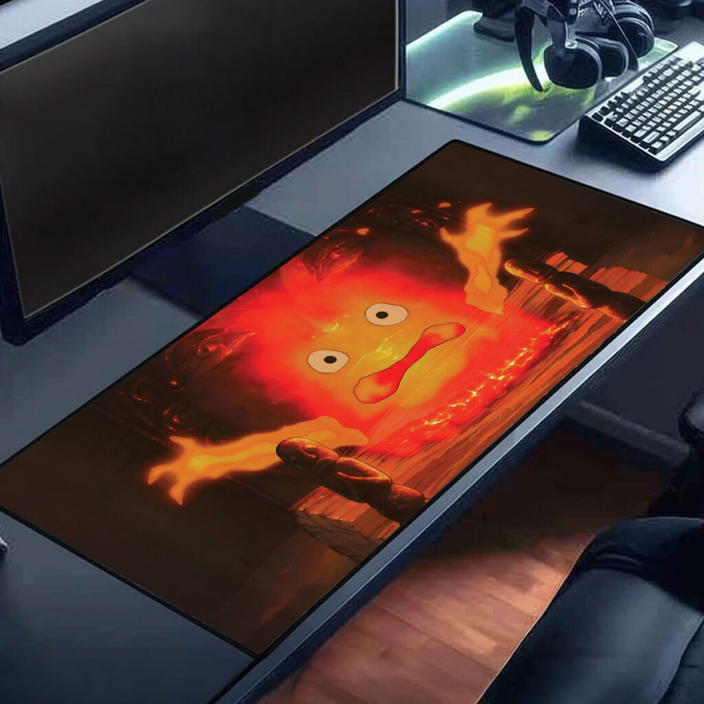 Howl’s Moving Castle Desk Mat Calcifer Fire Spirit Design