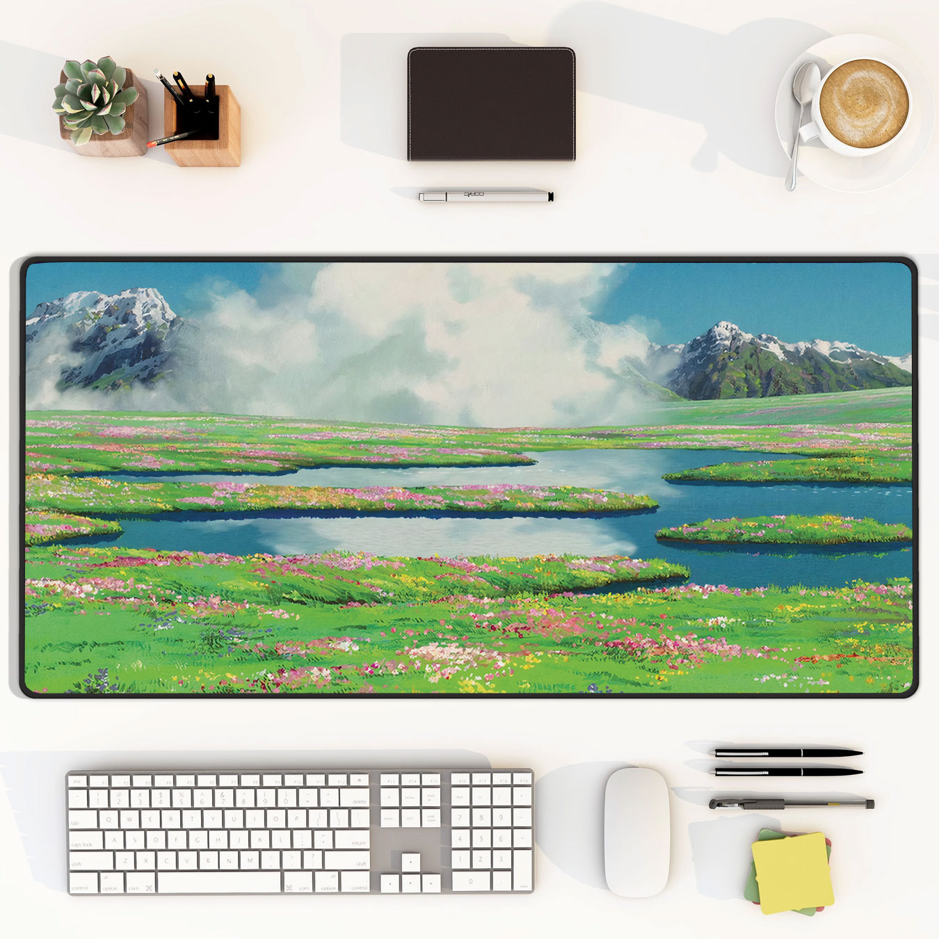 Howl’s Moving Castle Flower Field Desk Mat Mouse Pad 9 Howls Moving Castle Flower Field Desk Mat Mouse Pad 1