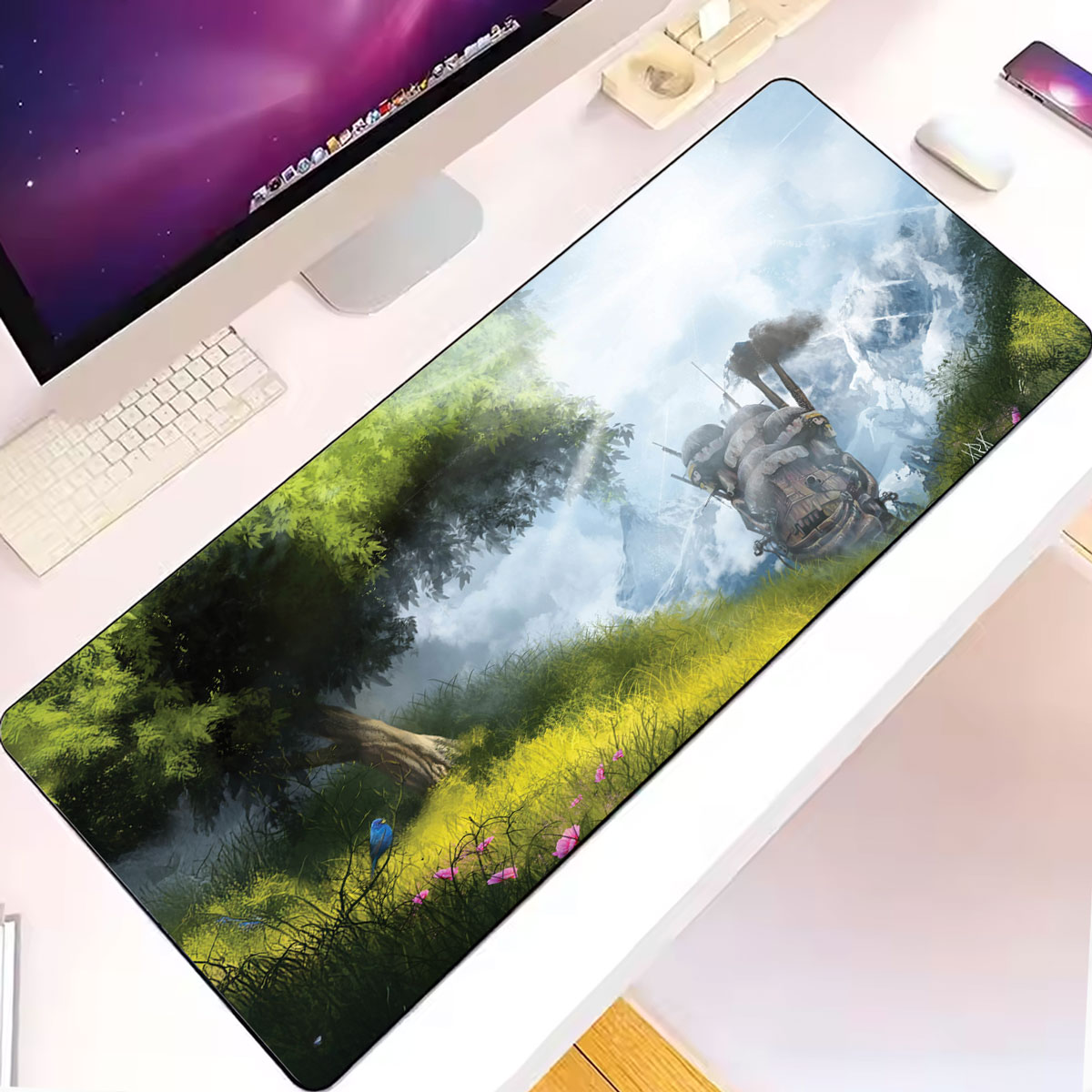 Howls Moving Castle Scenic Landscape Desk Mat – Ghibli Anime Mouse Pad 2