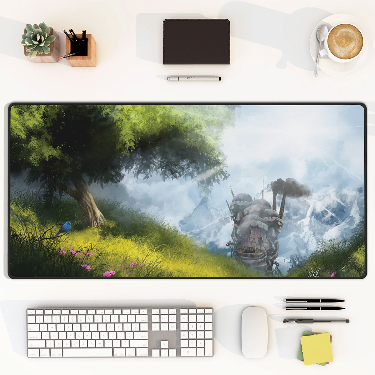 Howls Moving Castle Scenic Landscape Desk Mat – Ghibli Anime Mouse Pad 4