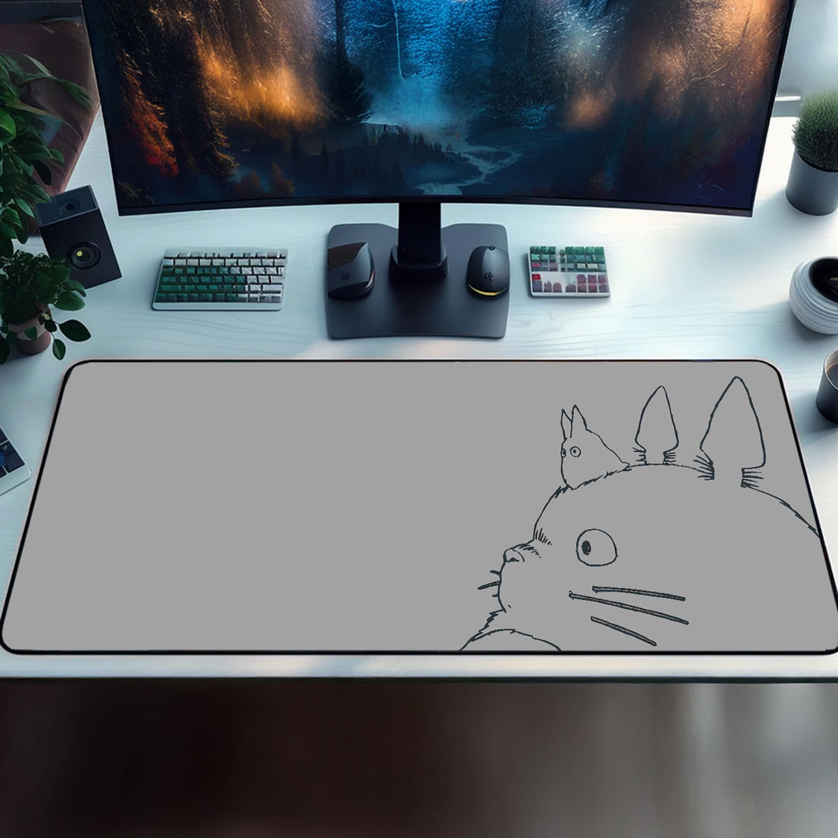 My Neighbor Totoro Minimalist Desk Mat Line Art Design 5 My Neighbor Totoro Minimalist Desk Mat Line Art Design