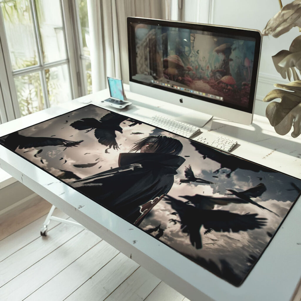 Naruto Itachi Uchiha Desk Mat Akatsuki Crow Dark Design