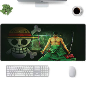 One Piece Zoro Anime Desk Mat Green Samurai Warrior Design