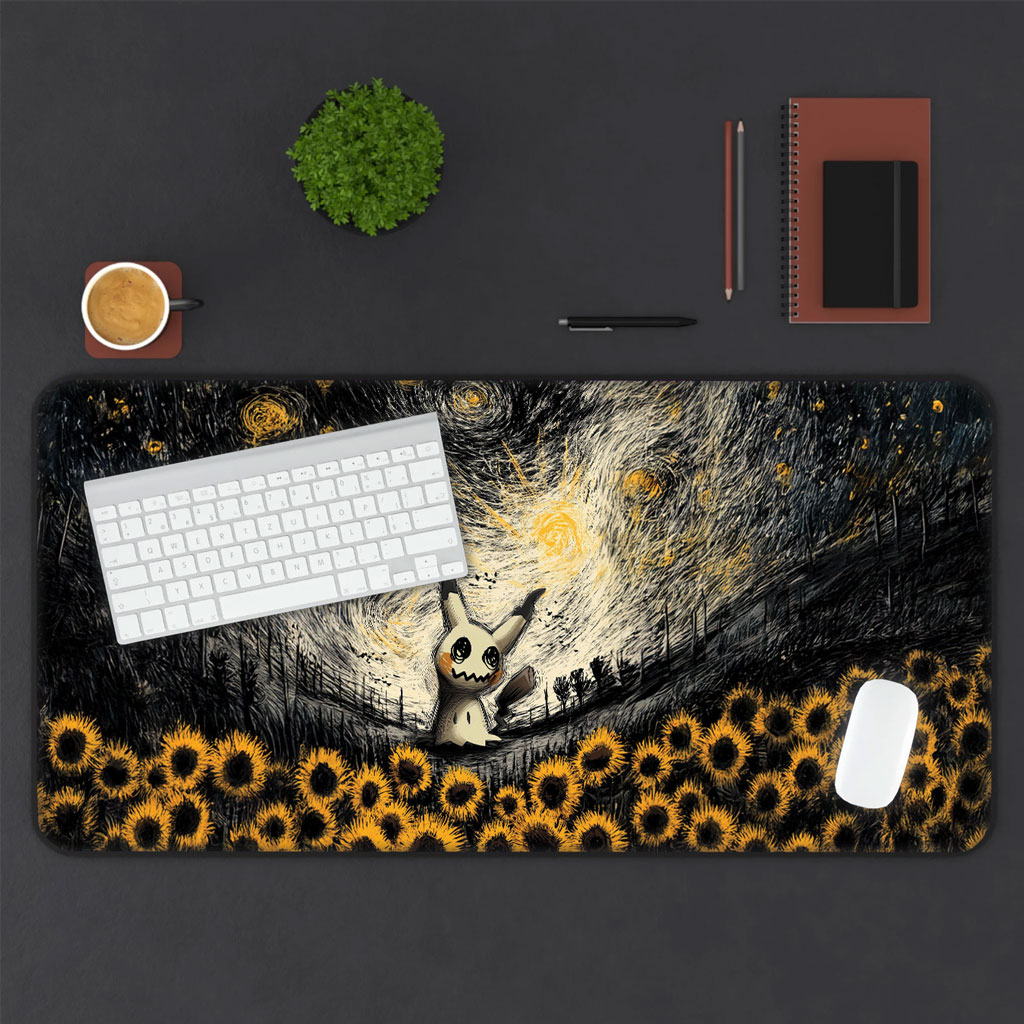 Pokemon Mimikyu Anime Desk Mat Starry Night Sunflower Design 7 Pokemon Mimikyu Anime Desk Mat Starry Night Sunflower Design