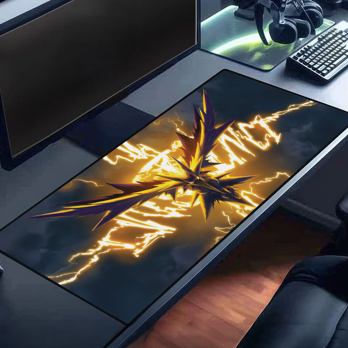 Pokemon Zapdos Thunderstorm Desk Mat Gaming Mouse Pad 10 Pokemon Trapinch Chibi Pattern Desk Mat Cute Gaming Mouse Pad 5