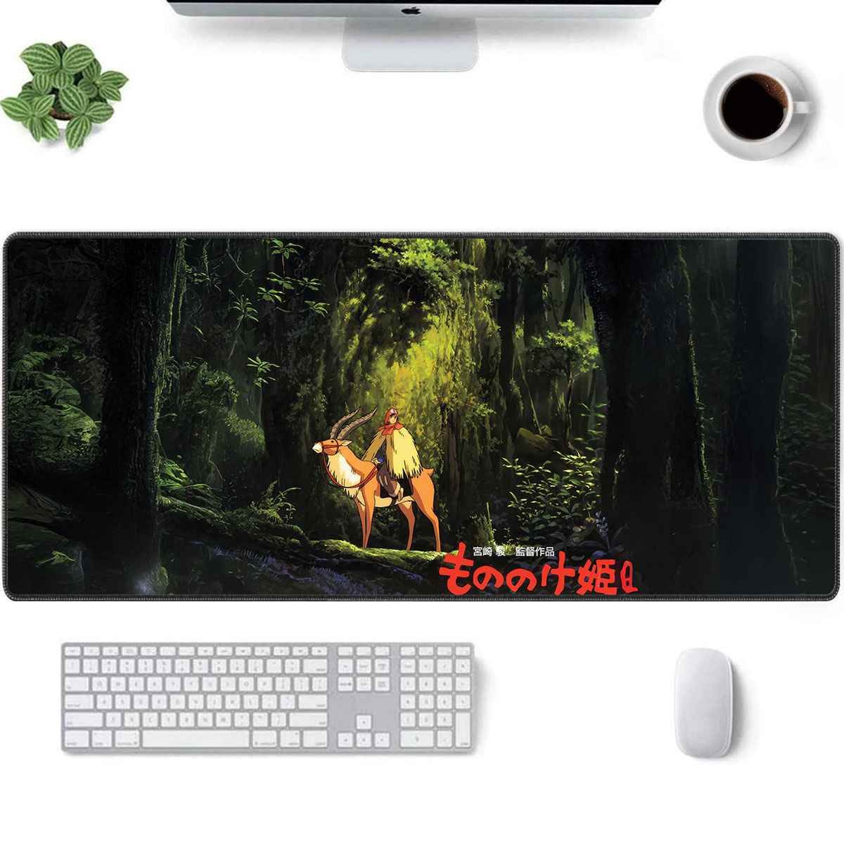 Princess Mononoke Anime Desk Mat San and Yakul Forest Journey Design 7 Princess Mononoke Anime Desk Mat San and Yakul Forest Journey Design 3