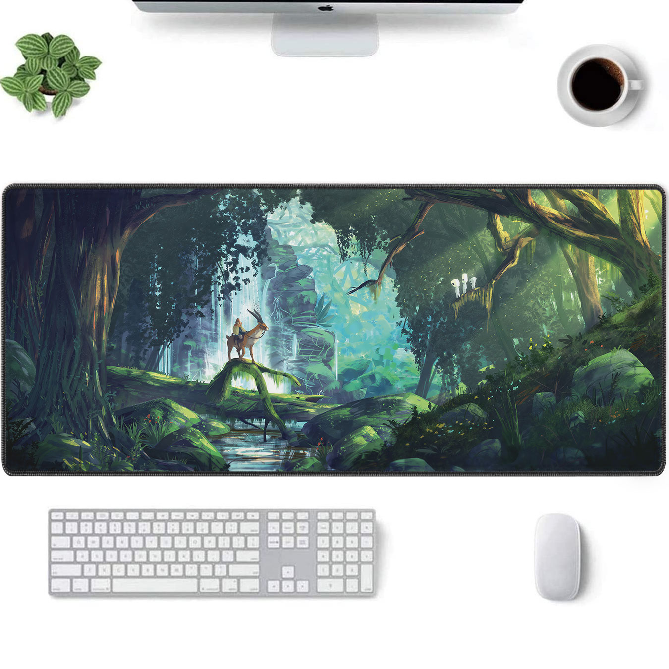 Princess Mononoke Fantasy Forest Illustration Desk Mat 10 Princess Mononoke Fantasy Forest Illustration Desk Mat 2