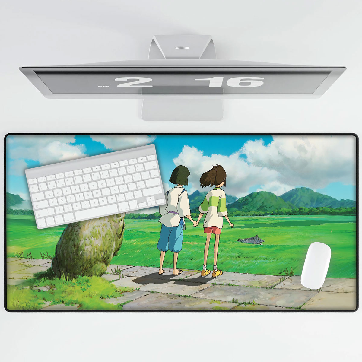 Spirited Away Desk Mat Chihiro and Haku Green Field Design 8 Spirited Away Desk Mat Chihiro and Haku Green Field Design 3