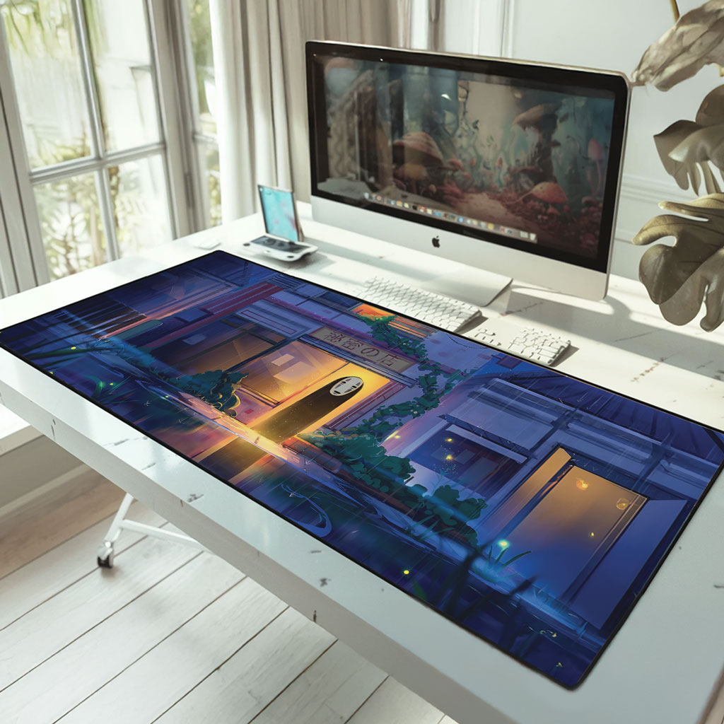 Spirited Away No Face Anime Desk Mat Night Street Design 9 Spirited Away No Face Anime Desk Mat Night Street Design 4