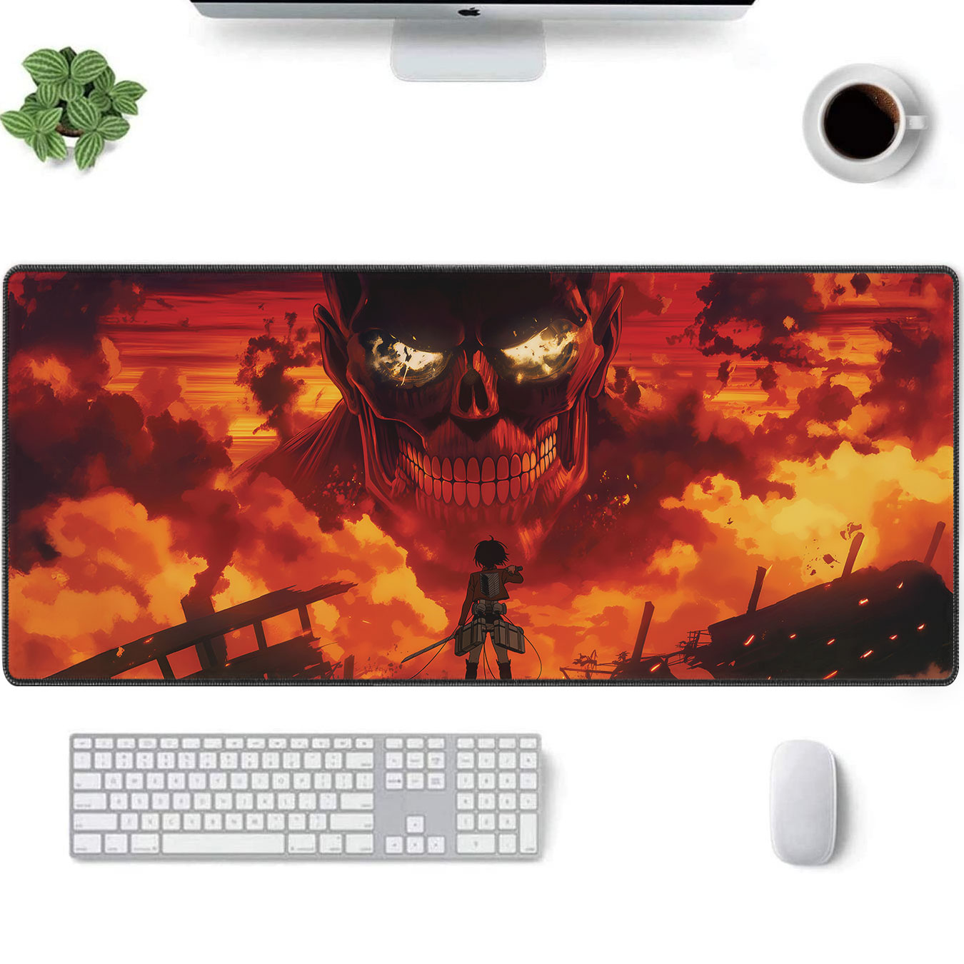 Attack on Titan Colossal Titan Mouse Pad – Fiery Anime Desk Mat 7 Attack on Titan Colossal Titan Mouse Pad – Fiery Anime Desk Mat