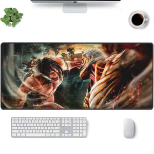 Epic Titan Battle Mouse Pad – Eren vs Reiner Showdown