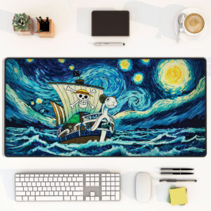Going Merry Starry Voyage Mouse Pad – One Piece x Van Gogh Desk Mat