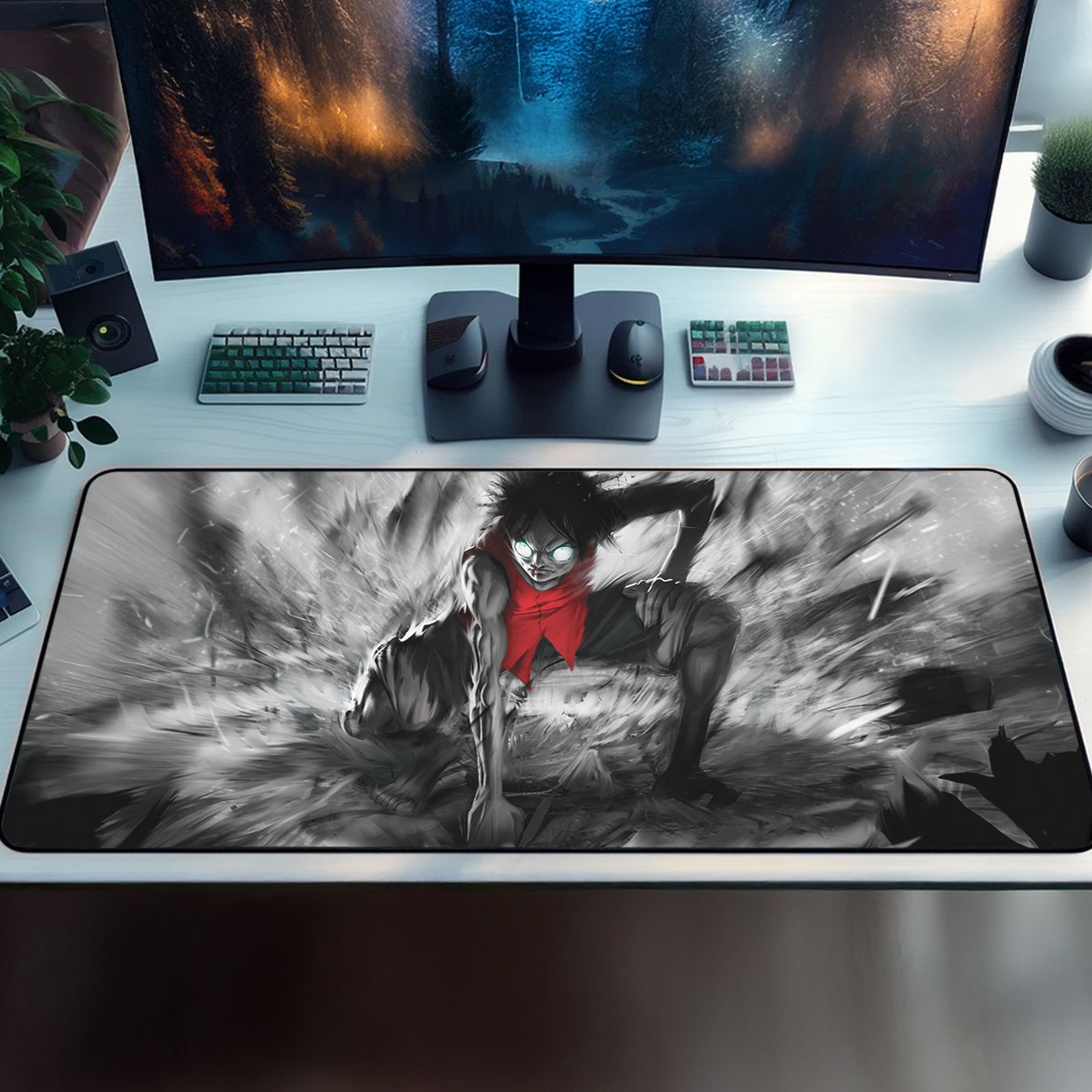 Luffy Dark Manga Style Mouse Pad Desk Mat 7 Luffy Dark Manga Style Mouse Pad Desk Mat