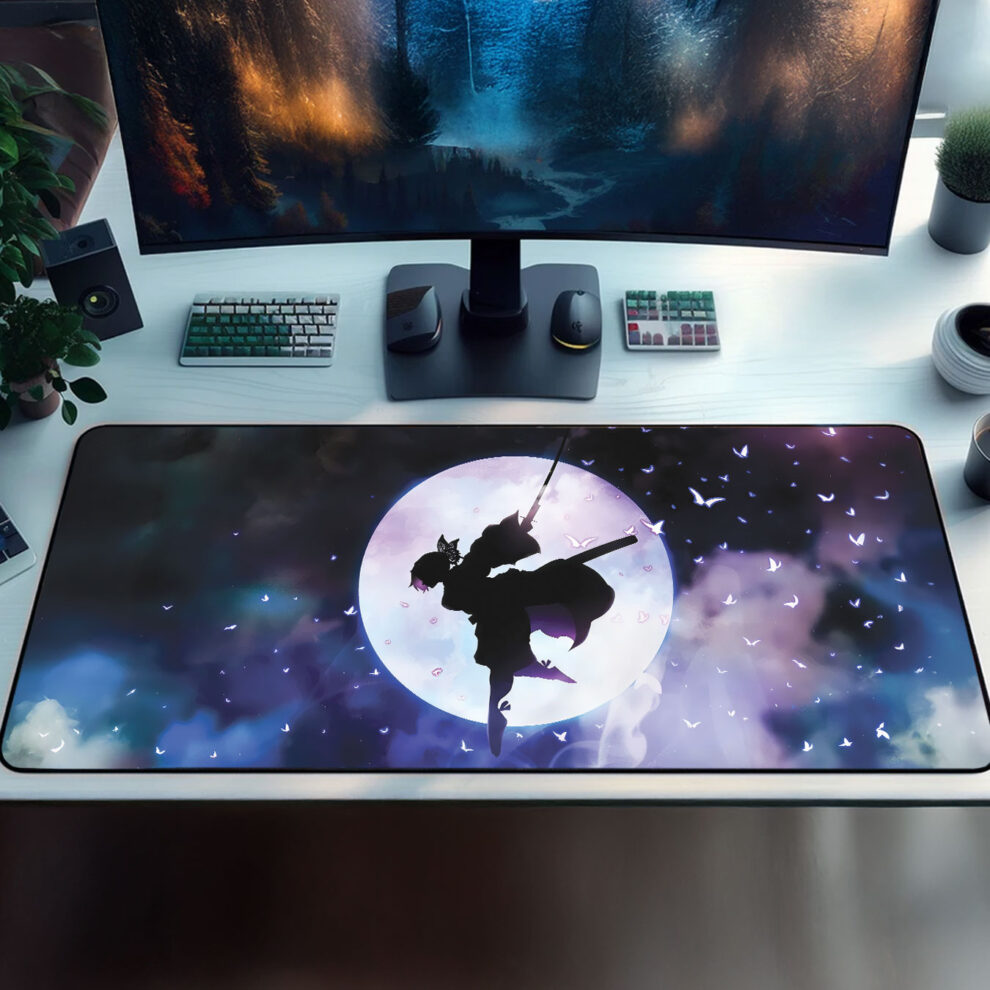 Shinobu Moonlight Butterfly Mouse Pad – Demon Slayer Desk Mat – Depo's ...