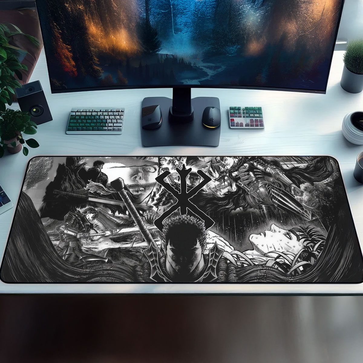 Berserk Brand of Sacrifice Collage Black & White Mouse Pad 9 Berserk Brand of Sacrifice Collage Black White Mouse Pad 2