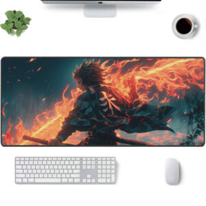 Mouse Pad Tanjiro Flame Desk Mat Computer