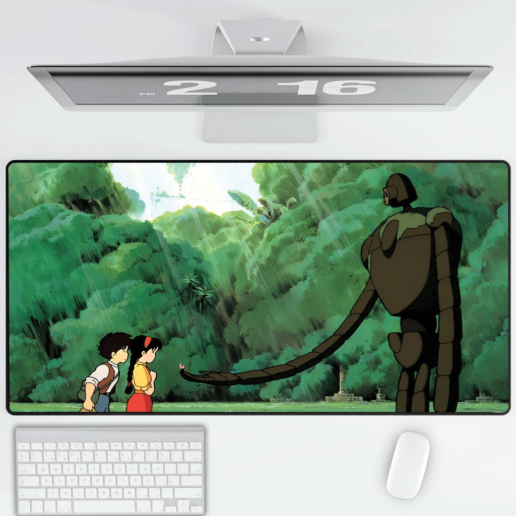 Castle in the Sky Robot Guardian Garden XL Desk Mat 1 Castle in the Sky Robot Guardian Garden XL Desk Mat