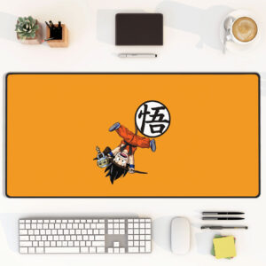 Dragon Ball Kid Goku Orange Emblem Minimalist Desk Mat Mouse Pad