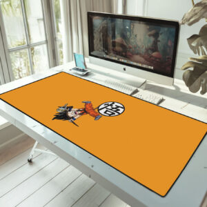Dragon Ball Kid Goku Orange Emblem Minimalist Desk Mat Mouse Pad 5