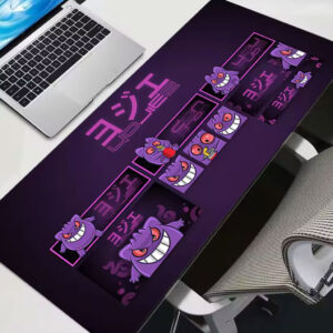 Gengar Neon Anime Gaming Desk Mat Large Mouse Pad