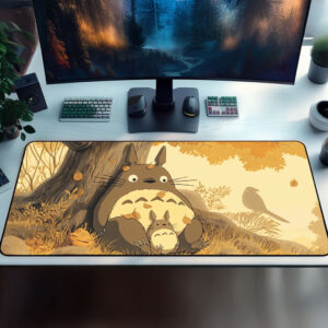 My Neighbor Totoro Fall Leaves Forest Anime Mousepads