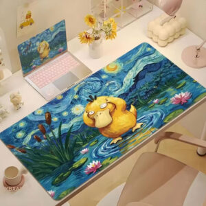 Psyduck Starry Night Art Large Gaming Desk Mat