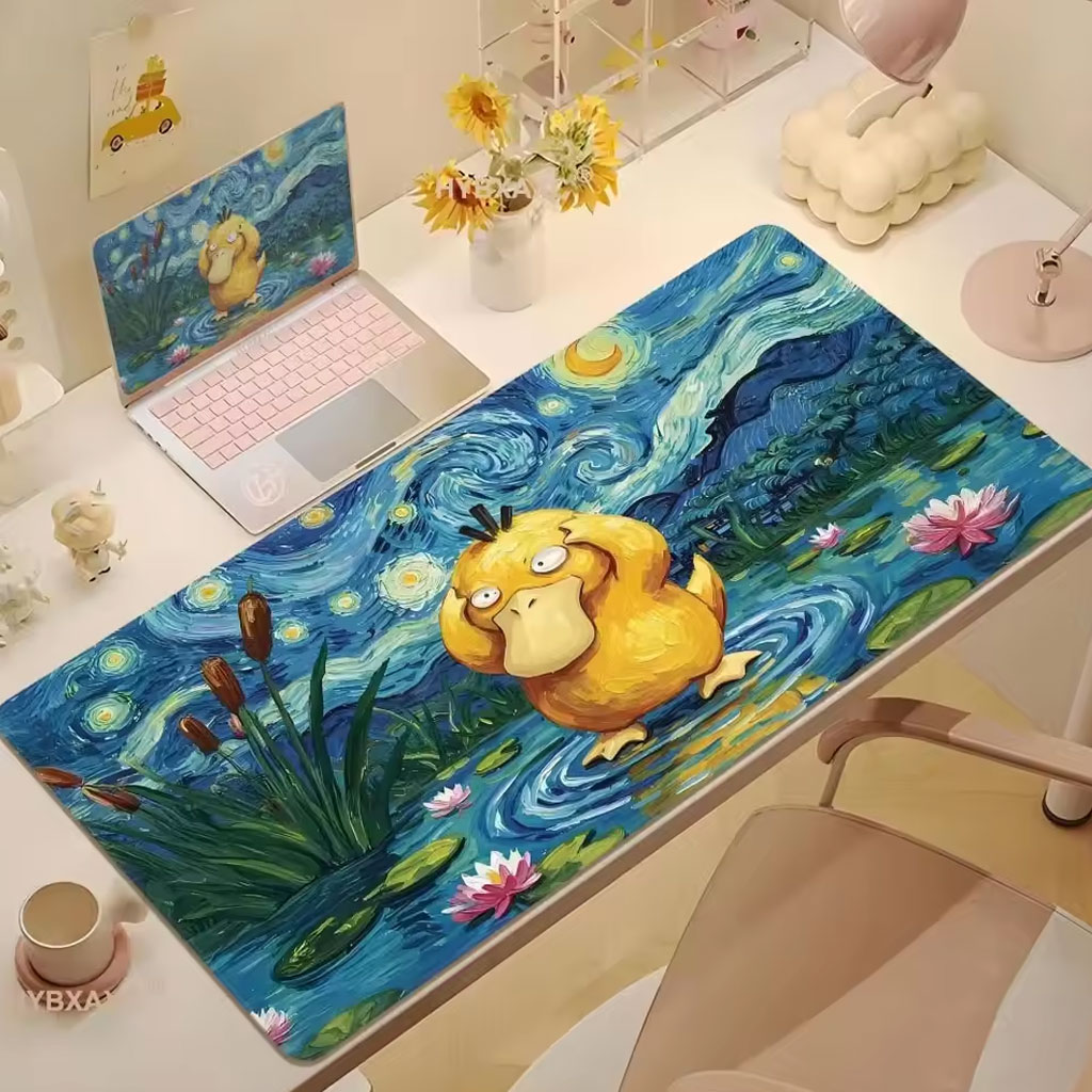 Psyduck Starry Night Art Large Gaming Desk Mat 3 Psyduck Starry Night Art Large Gaming Desk Mat