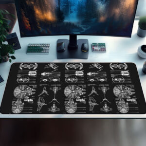 Star Wars Blueprint Starship Large Gaming Desk Mat 5