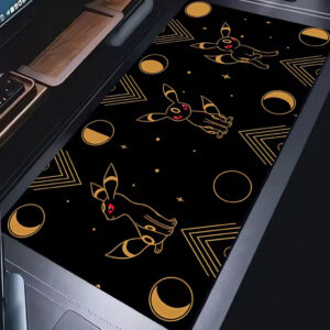 Umbreon Celestial Minimal Line Art Desk Mat Dark Aesthetic