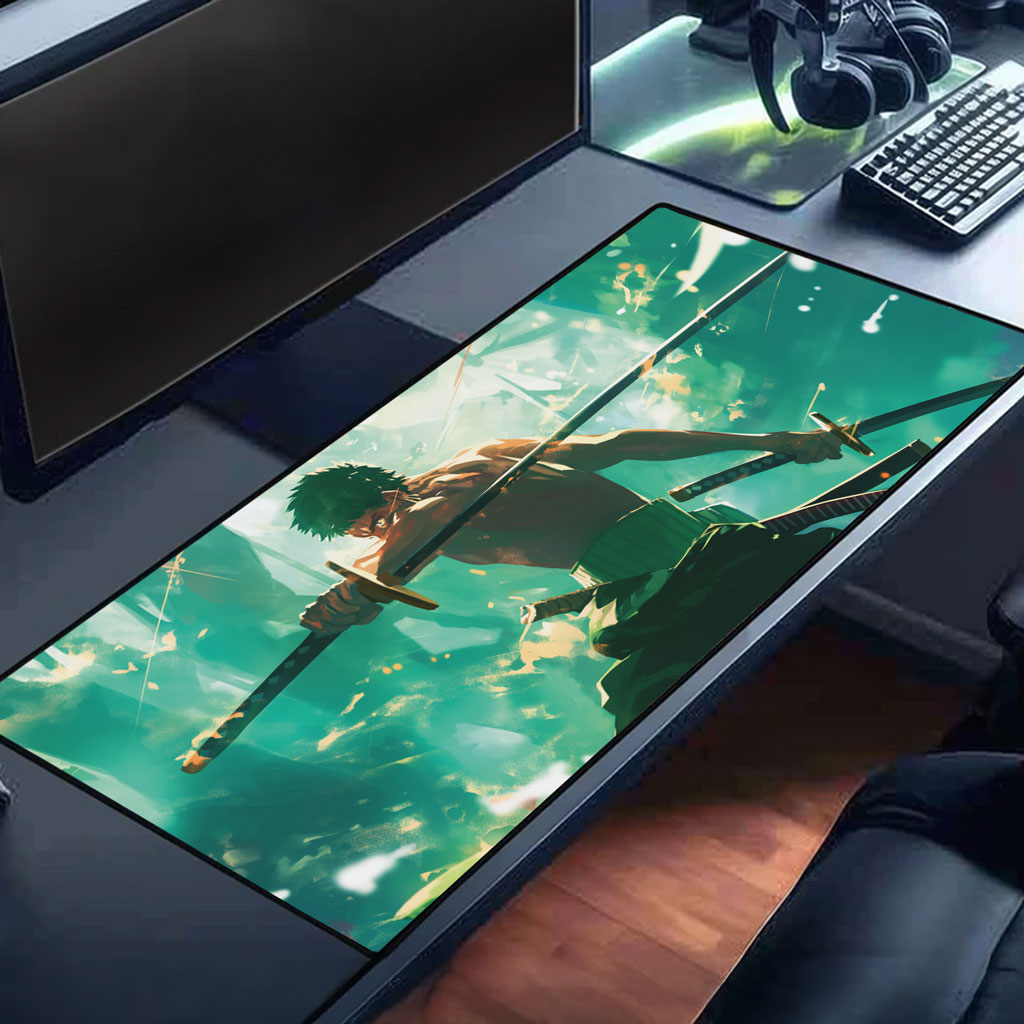 Zoro Three Swords Style Battle Desk Mat Anime for Sale 2 Zoro Three Swords Style Battle Desk Mat Anime for Sale - Image 2